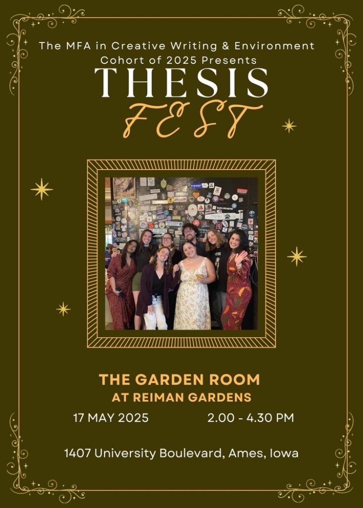 Poster for Thesis Fest featuring pictures of the graduating students.
